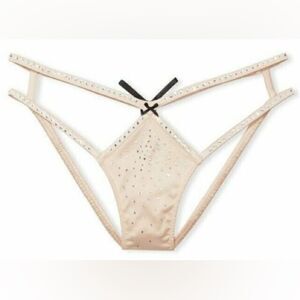 Victoria’s Secret Dream Angels Strappy Satin Shine Rhinestone Cheekini Panty XL